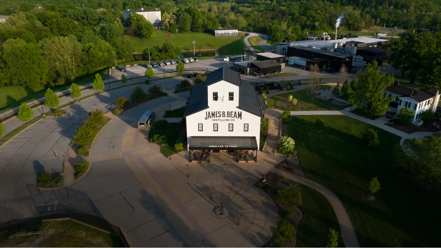 Bird's eye view of the Jim Beam distillery.