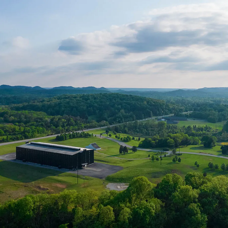 Birds eye view of the Makers Mark distillery