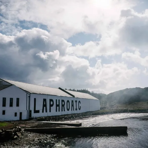 The Laphroaig whiskey distillery